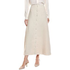 Seraphina Womens  Linen Midi Skirt, Beige